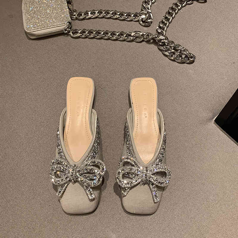 Sandals Female flat square toe bling bowknot with backrest gliding on casual mules summer slippers back slide loafer women's shoes V9SN, 1# shoe box
Sandals Female flat square toe bling bowknot with backrest gliding on casual mules summer slippers back slide loafer women's shoes V9SN, 1# shoe box