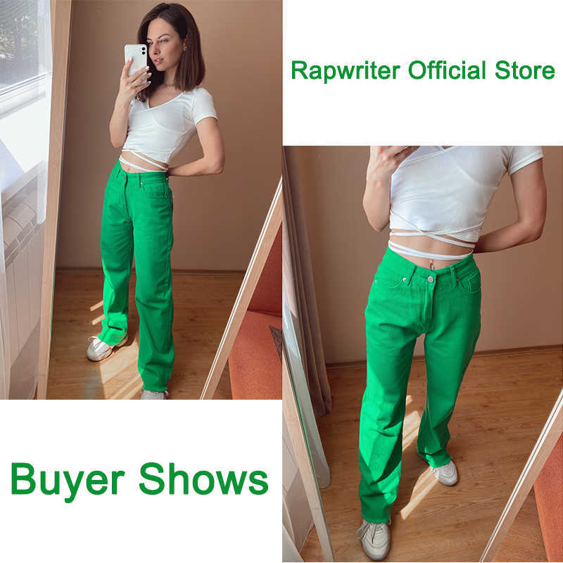 Stylish Straight Y2K Jeans For Girls Fashion High Waist Vintage Trouser Frmale Women's Denim Pants s Streetwear 210809