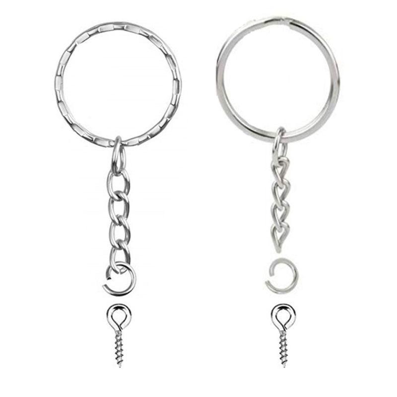 Keychains 50Pcs Silver Screw Eye Pin Key Chains With Open Jump Ring Chain Extender Pins Split Keyring Jewelry Making Findings
Keychains 50Pcs Silver Screw Eye Pin Key Chains With Open Jump Ring Chain Extender Pins Split Keyring Jewelry Making Findings