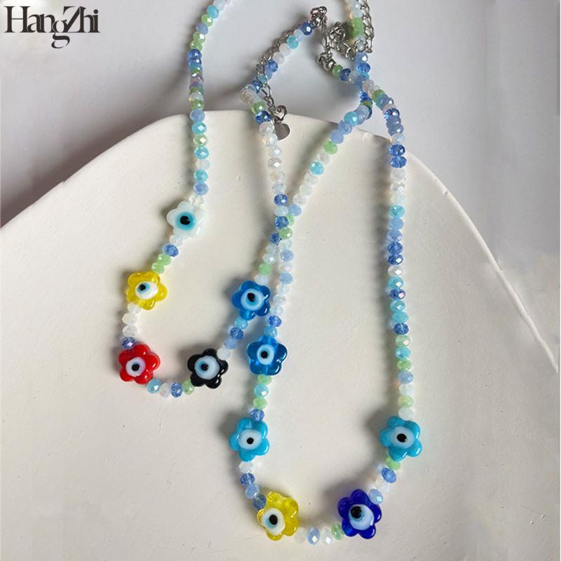 Chokers HangZhi 2021 Korean Crystal Glass Glazed Flowers Blue Bead Summer Clavicle Chain Choker Necklace For Women Party Jewelry
Chokers HangZhi 2021 Korean Crystal Glass Glazed Flowers Blue Bead Summer Clavicle Chain Choker Necklace For Women Party Jewelry