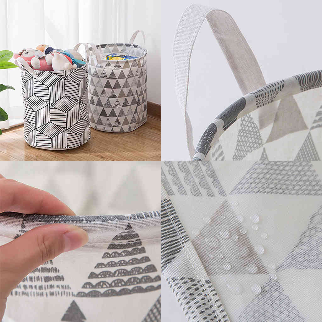 Folding round storage bin in the laundry basket of the large waterproof basket equipped with fists
