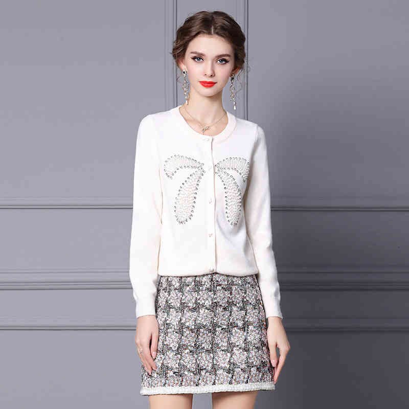 Women' Two Piece Pants Zhili winter suit female fashion foreign style small fragrance wool sweater + woolen skirt two-piece set T4UV, Creamy-white 
Women' Two Piece Pants Zhili winter suit female fashion foreign style small fragrance wool sweater + woolen skirt two-piece set T4UV, Creamy-white