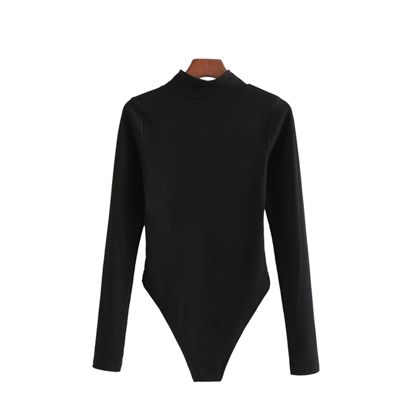 Sexy Woman Black Lace Patchwork Knitted Bodysuits Spring Fashion Ladies Slim Seethrough Bodysuit Female Elegant Tops 210515