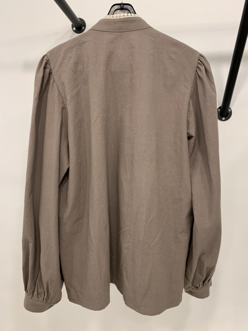 Nomikuma Women Blouse Lace Ruffle Patchwork Stand Neck Lantern Long Sleeve Shirt Korean Elegant Causal Blusas Mujer 6D462 210427