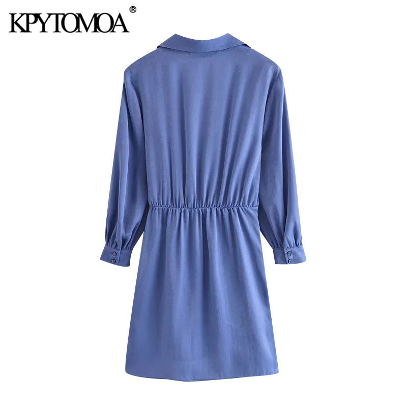 Women Chic Fashion With Bow Tied Soft Touch Mini Dress Long Sleeve Elastic Waist Female Dresses Vestidos 210420