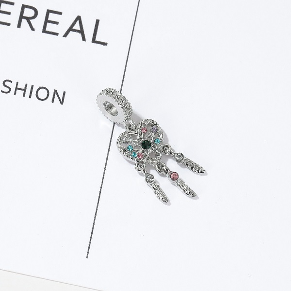 Fits Bracelets 20pcs Summer Sparkle Dream Catcher Crystal Enamel Pendant Charms Beads Silver Charms Bead For Women Diy European Necklace Jewelry