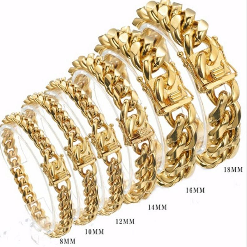 Link, Chain 8mm-18mm Fashion Men's Miami Curb Cuban Stainless Steel Bracelet Bangle Hip Hop Rock Jewelry, Black
Link, Chain 8mm-18mm Fashion Men's Miami Curb Cuban Stainless Steel Bracelet Bangle Hip Hop Rock Jewelry, Black