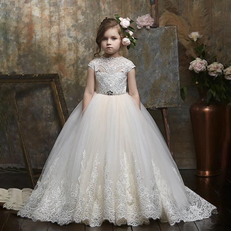 Girl's Dresses Princess Lace Flower Girls With Short Cap Sleeve Cut-out Back Ball Gown 2021 O Neck Holy First Communion Dress Wear, Red;yellow
Girl's Dresses Princess Lace Flower Girls With Short Cap Sleeve Cut-out Back Ball Gown 2021 O Neck Holy First Communion Dress Wear, Red;yellow