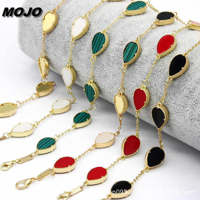 Classic Design Colorful Tear Drop Clover Charm Bracelet Gold Plated Jewelry for Woman Gift
Classic Design Colorful Tear Drop Clover Charm Bracelet Gold Plated Jewelry for Woman Gift