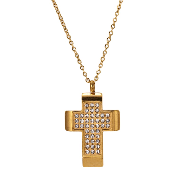 Pendant Necklaces Golden Cross Men's Zircon Necklace Retro Gothic Long Chain Punk Jewelry Gift
Pendant Necklaces Golden Cross Men's Zircon Necklace Retro Gothic Long Chain Punk Jewelry Gift