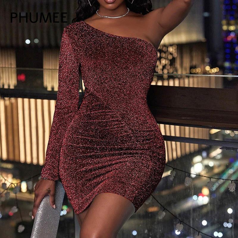 Casual Dresses Spring Autumn Burgundy Sexy One Shoulder Ruched Glitter Bodycon Dress Women Long Sleeve Elastic Mini Club Party Clubwear, Black;gray
Casual Dresses Spring Autumn Burgundy Sexy One Shoulder Ruched Glitter Bodycon Dress Women Long Sleeve Elastic Mini Club Party Clubwear, Black;gray