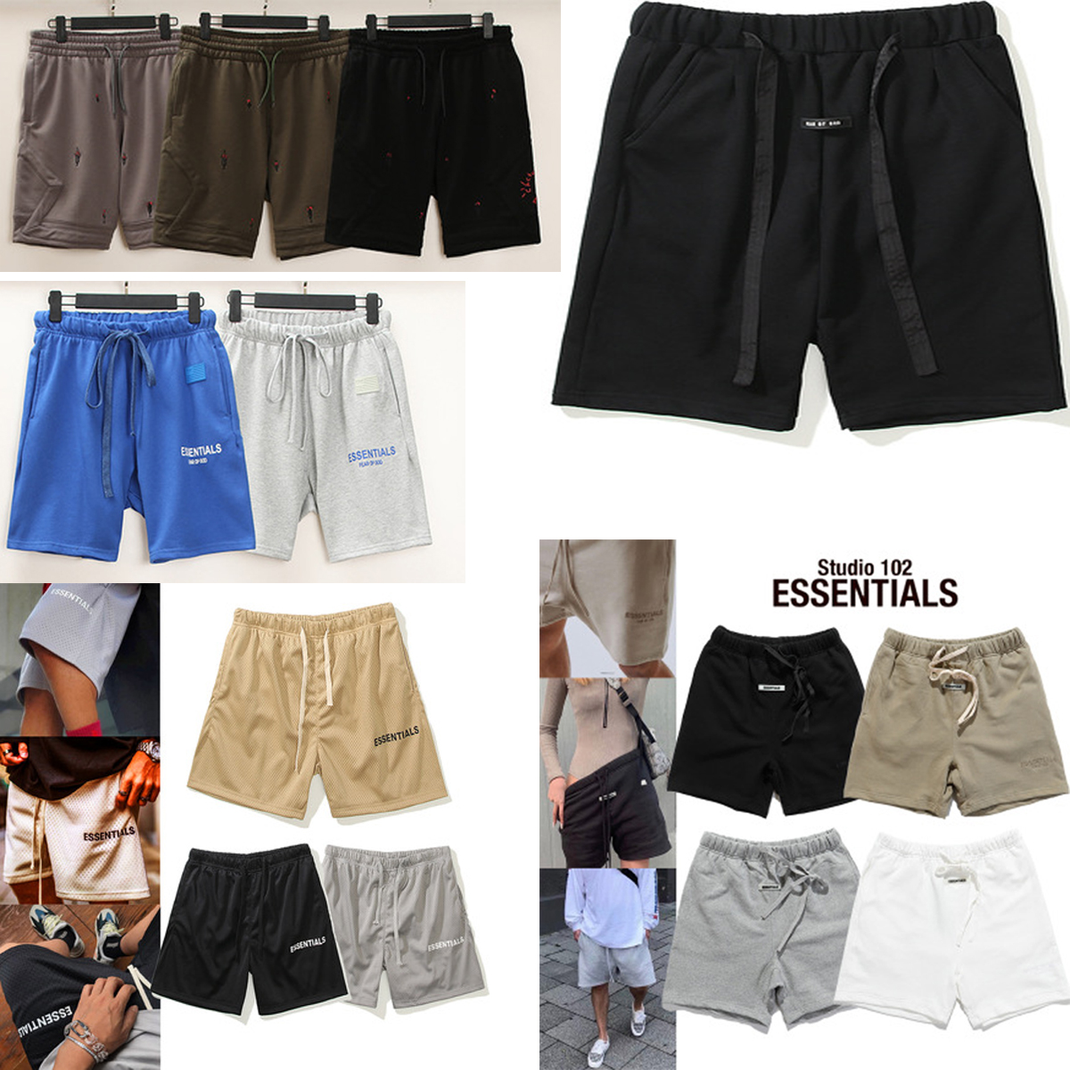 Fog Fear Of God Mens Shorts 2021 Casual Essentials Letter-printed Short Pants with loose loops hip-hop womens Summer, White;black
Fog Fear Of God Mens Shorts 2021 Casual Essentials Letter-printed Short Pants with loose loops hip-hop womens Summer, White;black