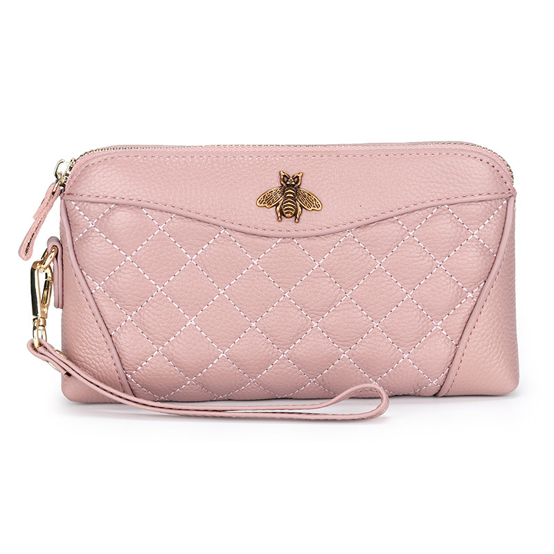 Wallet First Layer Cowhide Handbag Women Leather Grab Bag Simple Soft Mother's Mobile Phone Zero Long Small 049