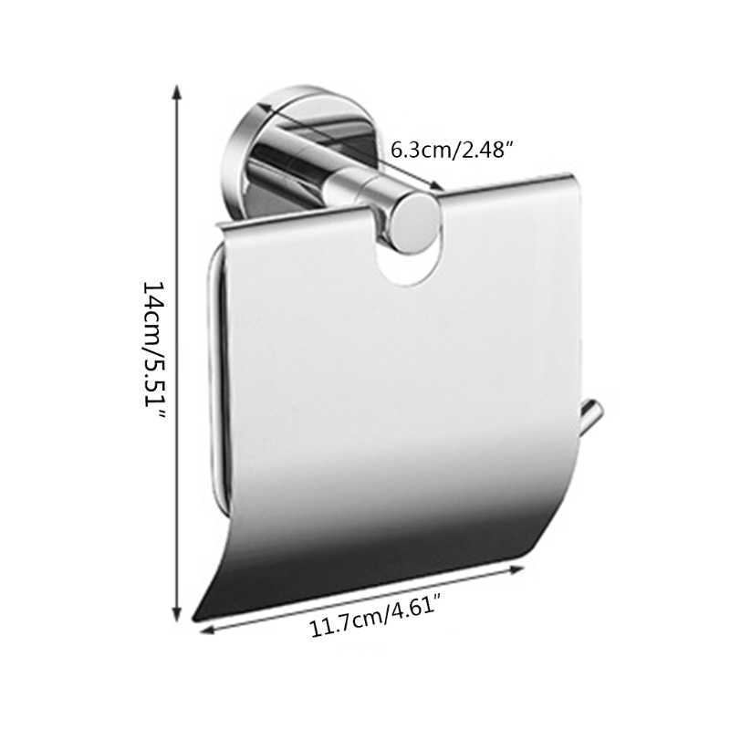 Wall Mounted Tissue Holder Suitable Moisture Proof Toilet Paper with Shelf for Bathroom Washroom 210709