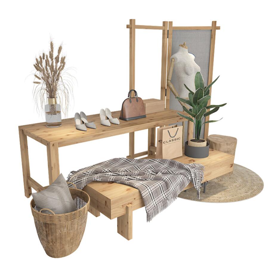 Clothing store display table Commercial Furniture water solid wood tables rectangular height displays Taichung Island D4