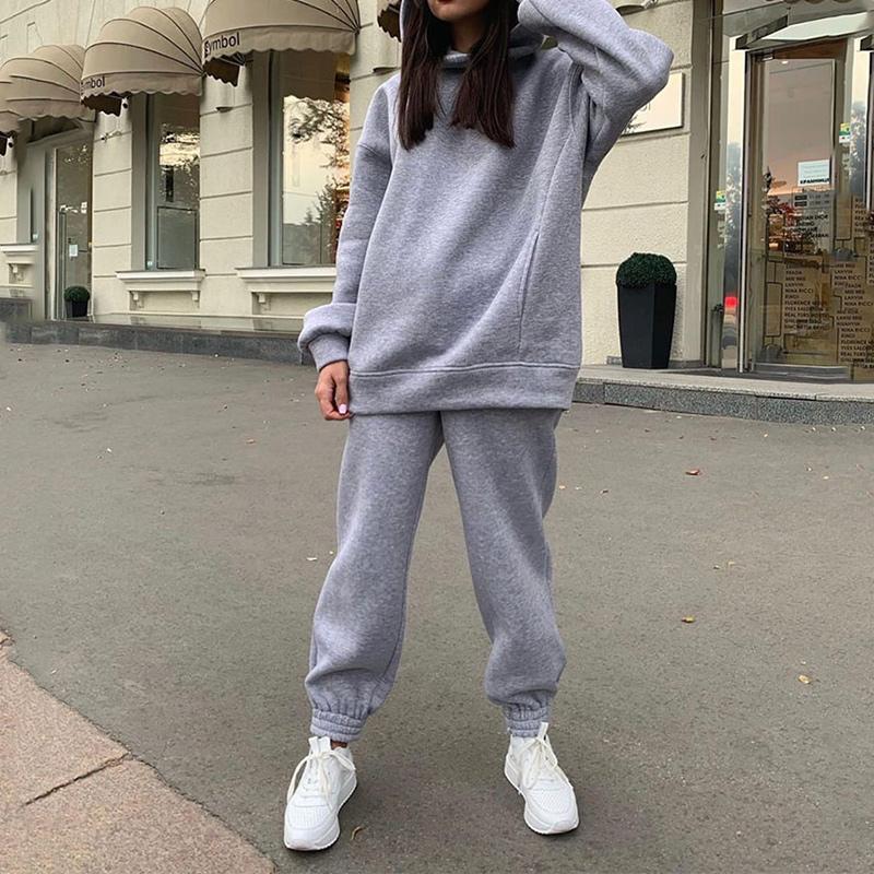 Women's Two Piece Pants Set Casual Fleece Tracksuit Women Winter Sets Oversized Hooded Long Sleeve Hoodie Sport Lady Suit, White
Women's Two Piece Pants Set Casual Fleece Tracksuit Women Winter Sets Oversized Hooded Long Sleeve Hoodie Sport Lady Suit, White