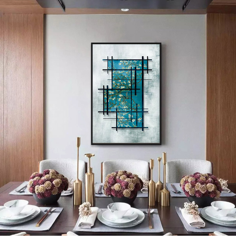 Chinese Style Oil Painting Van Gogh Blossom Flower Decorative Painting For Corridor Living Room Modern Wall Art Nordic Posters