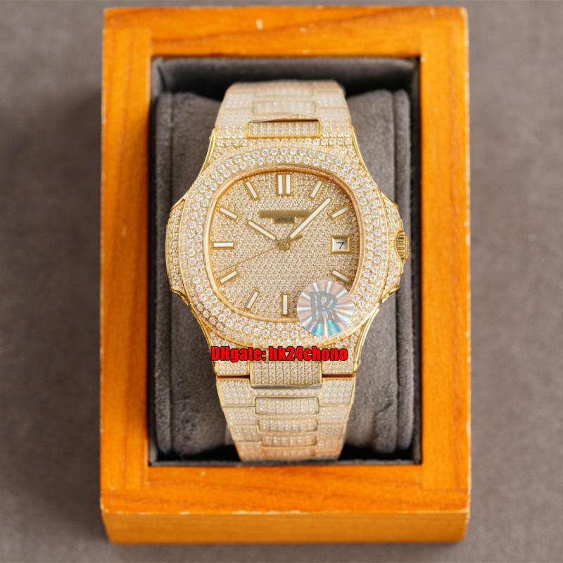 7 Styles Top Quality Watches RRF 40MM Nautilus 5711 Full Diamonds Cal.324 Automatic Mens Watch Pavé Diamond Dial 18K Gold Bracelet Gents Sports Wristwatches, Vip
7 Styles Top Quality Watches RRF 40MM Nautilus 5711 Full Diamonds Cal.324 Automatic Mens Watch Pavé Diamond Dial 18K Gold Bracelet Gents Sports Wristwatches, Vip