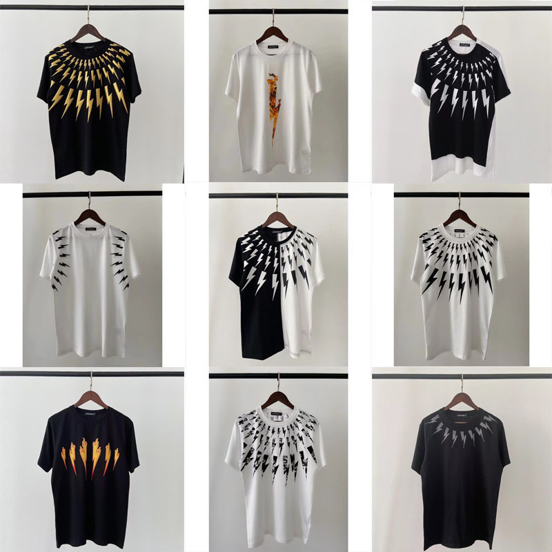 European street style neil Barrett New Lightning series short-sleeved men's T-shirt 100% cotton top T-shirt for women
European street style neil Barrett New Lightning series short-sleeved men's T-shirt 100% cotton top T-shirt for women
