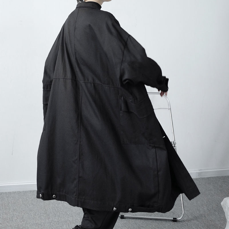 IEFB /men's wear spring male cotton mid-length loose trench coat niche casual large size single breasted windbreaker 9Y4053 210524