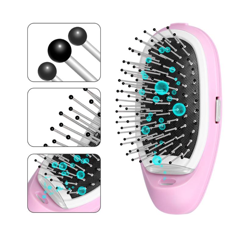 Hair Brushes Ionic Brush Portable Electric Magic Negative Ion Comb Anti-static Massage Hairbrush Take Out Frizz