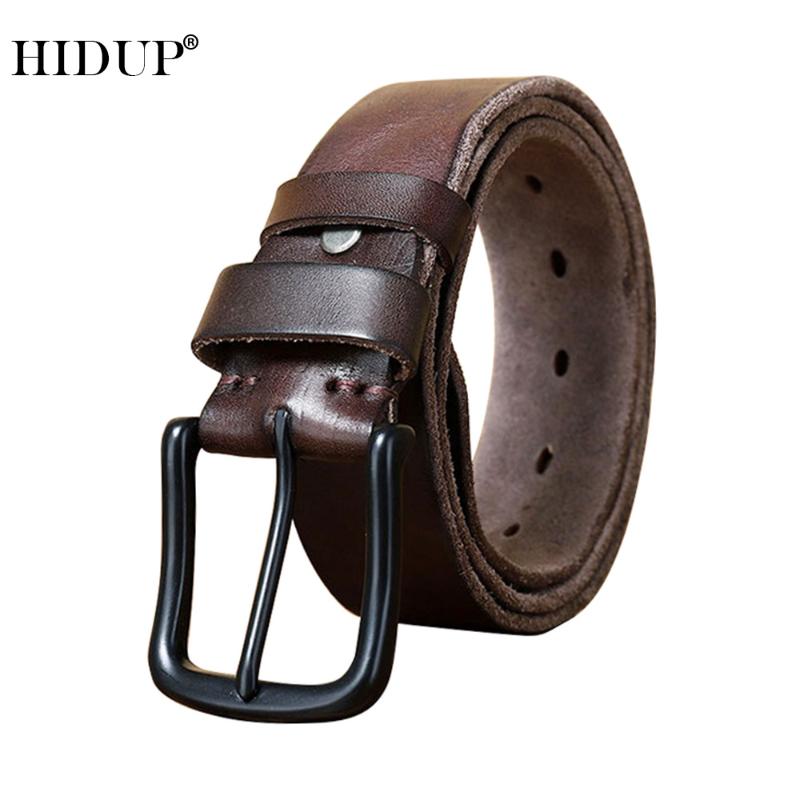 Belts HIDUP 2021 Design Men's Top Quality Solid Cowhide Black Pin Buckle Metal Genuine Cow Leather Belt 3.8cm Width NWJ1039
Belts HIDUP 2021 Design Men's Top Quality Solid Cowhide Black Pin Buckle Metal Genuine Cow Leather Belt 3.8cm Width NWJ1039