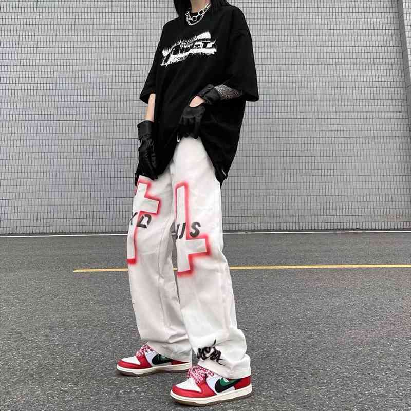 cross printed cargo pants women baggy summer design high street hip hop casual trousers straight loose wide leg streetwear, Black;white
cross printed cargo pants women baggy summer design high street hip hop casual trousers straight loose wide leg streetwear, Black;white