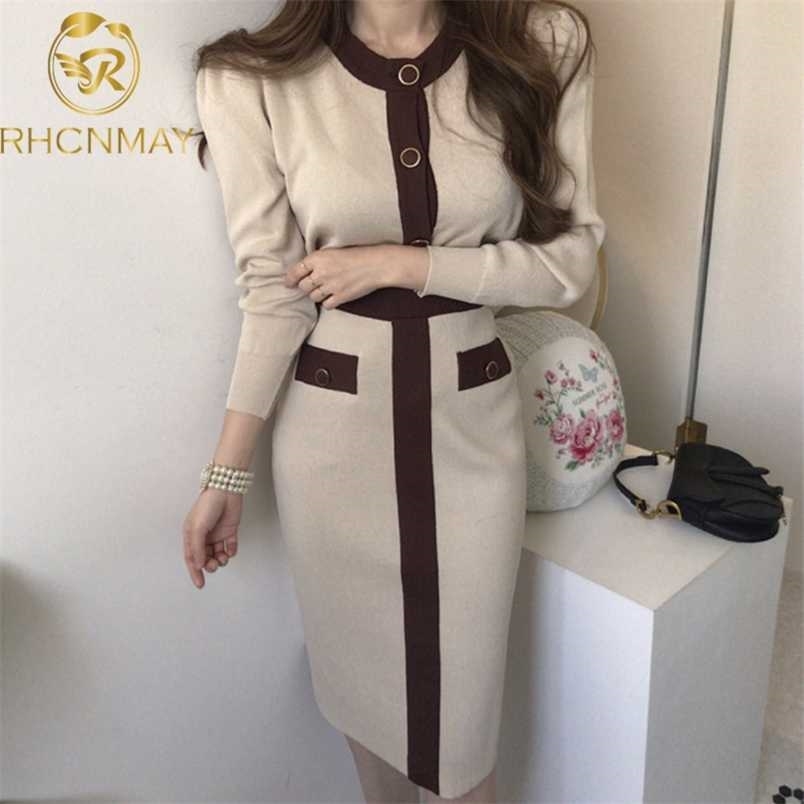 Autumn Korean Knitted Color-blocked Two Piece Sets Women Long Sleeve Cardigan + Elastic Waist Long Skirt Suits Outfits 211109, Pink
Autumn Korean Knitted Color-blocked Two Piece Sets Women Long Sleeve Cardigan + Elastic Waist Long Skirt Suits Outfits 211109, Pink