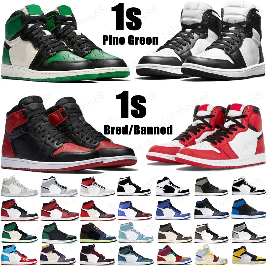 2021 1 high OG basketball shoes 1s Royal black Toe pine green black court purple white UNC Patent men women stylist sneakers trainers, Box
2021 1 high OG basketball shoes 1s Royal black Toe pine green black court purple white UNC Patent men women stylist sneakers trainers, Box