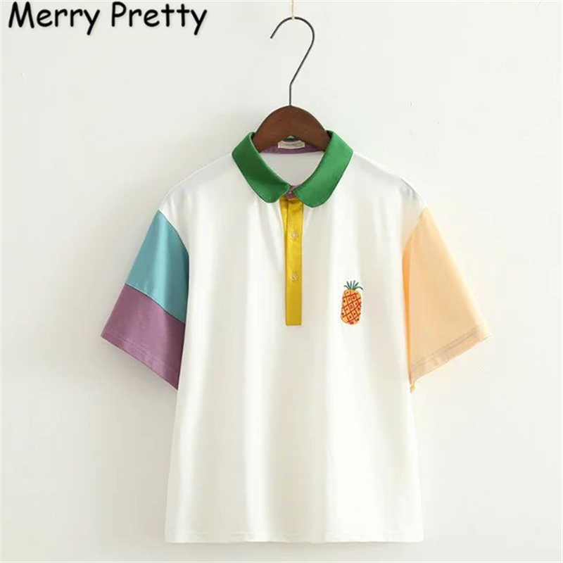 MERRY PRETTY Harajuku Style Cartoon Embroidery Cotton T-shirt Summer Women Casual Kawaii Patchwork Sleeve Cute White Tee Top 210526
MERRY PRETTY Harajuku Style Cartoon Embroidery Cotton T-shirt Summer Women Casual Kawaii Patchwork Sleeve Cute White Tee Top 210526