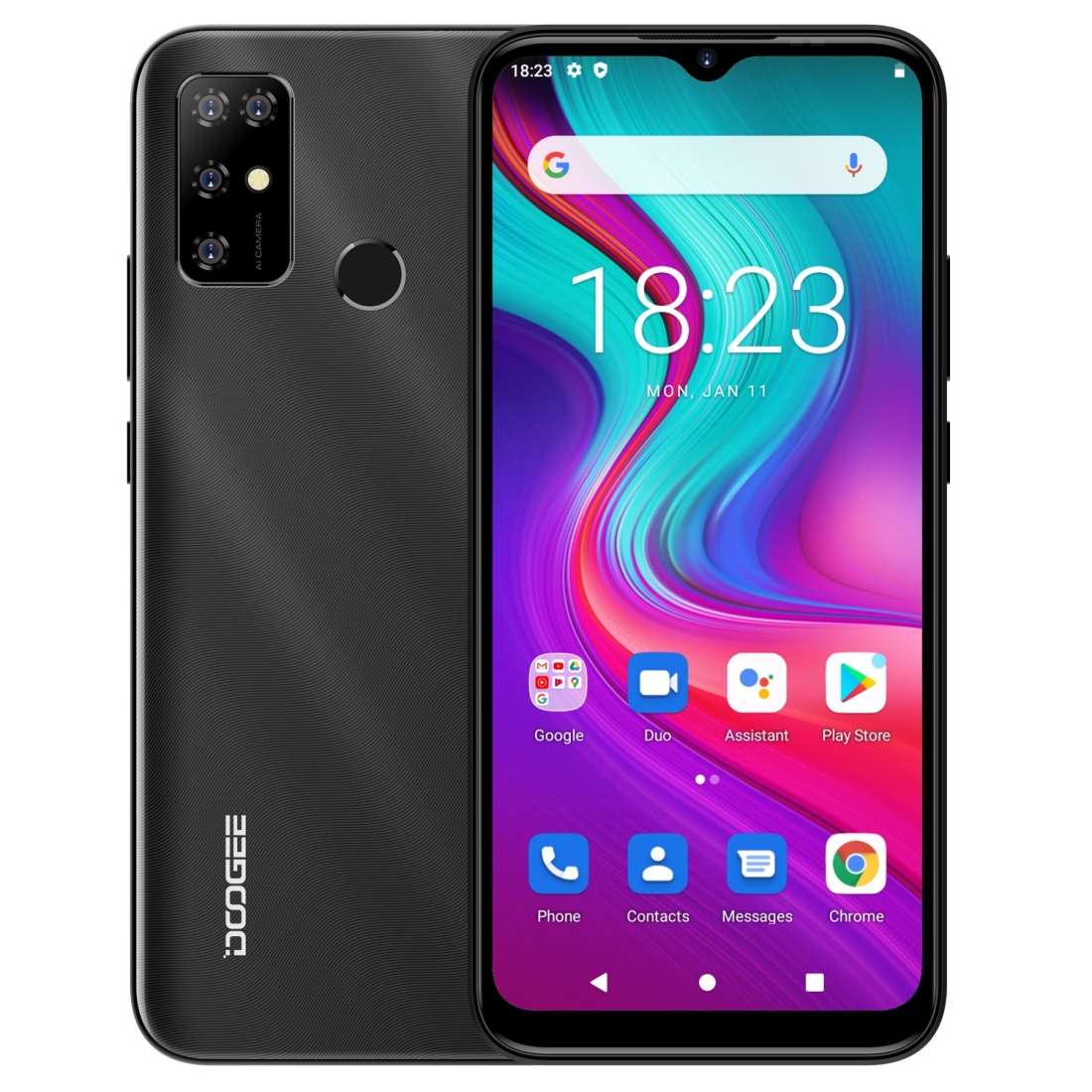 DOOGEE X96 Pro, 4GB+64GB Quad Back Cameras, 5400mAh Battery, Rear-mounted Fingerprint Identification, 6.52 inch Water-drop Screen Android 11.0, Green
DOOGEE X96 Pro, 4GB+64GB Quad Back Cameras, 5400mAh Battery, Rear-mounted Fingerprint Identification, 6.52 inch Water-drop Screen Android 11.0, Green