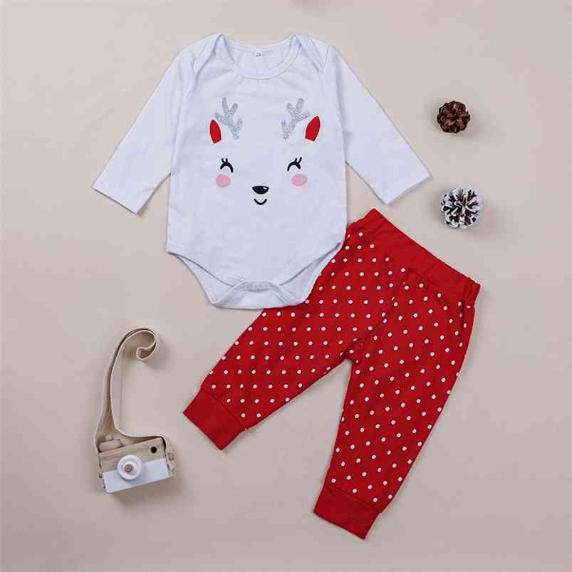 Winter Children Sets Casual Long Sleeve Print Rompers Red Dot Trousers Cute 2Pcs Girls Clothes 0-2T 210629, White
Winter Children Sets Casual Long Sleeve Print Rompers Red Dot Trousers Cute 2Pcs Girls Clothes 0-2T 210629, White