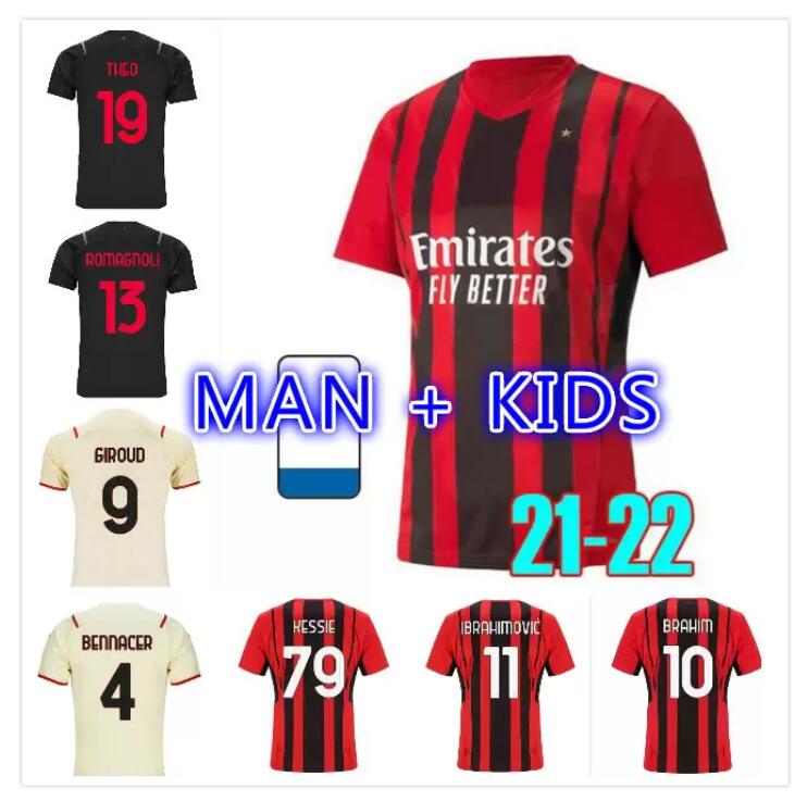 21 22 GIROUD IBRAHIMOVIC soccer jerseys player version AC milan 2021 2022 BRAHIM football shirt kids equipment REBIC Camiseta de futbol ROMA
21 22 GIROUD IBRAHIMOVIC soccer jerseys player version AC milan 2021 2022 BRAHIM football shirt kids equipment REBIC Camiseta de futbol ROMA