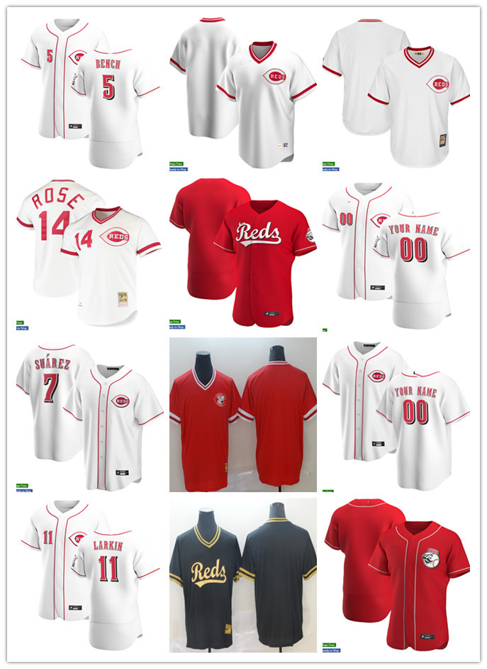 Men Women Youth Cincinnati Reds 5 Johnny Bench 11 Barry Larkin 7 Eugenio Suarez 14 Pete Rose Custom Baseball Jersey Blank red white, Blue;black
Men Women Youth Cincinnati Reds 5 Johnny Bench 11 Barry Larkin 7 Eugenio Suarez 14 Pete Rose Custom Baseball Jersey Blank red white, Blue;black