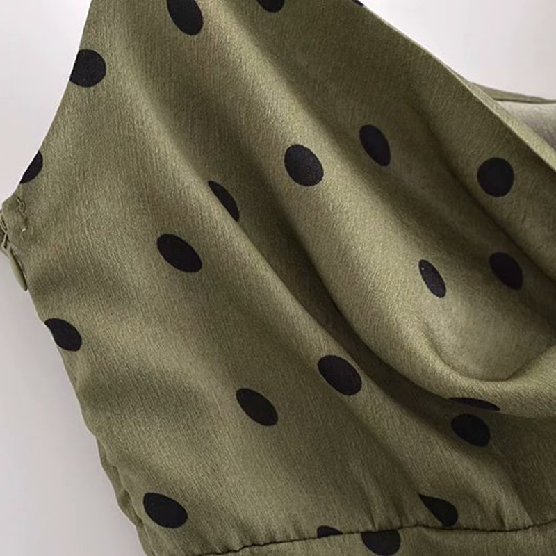 Sweet Women O Neck Backless Dress Summer Fashion Ladies A-line High Waist Elegant Female Polka Dot Underwear Style 210430