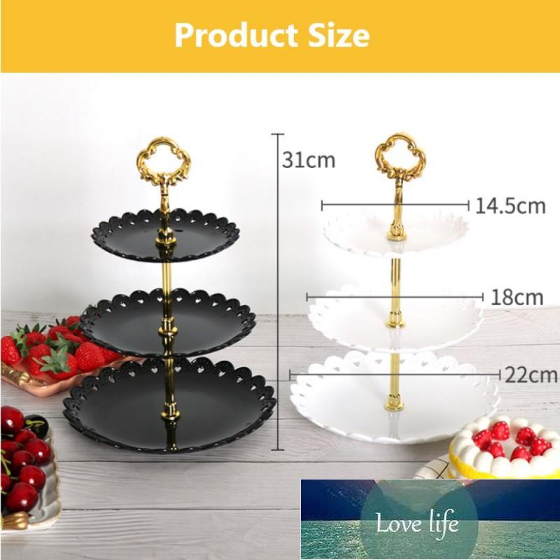 3-Tier Tray Holiday Party 3-Tier Fruit Tray Dessert Candy Tray Cake Stand Self Display Home Table Decoration Plastic Plates Factory price expert desig