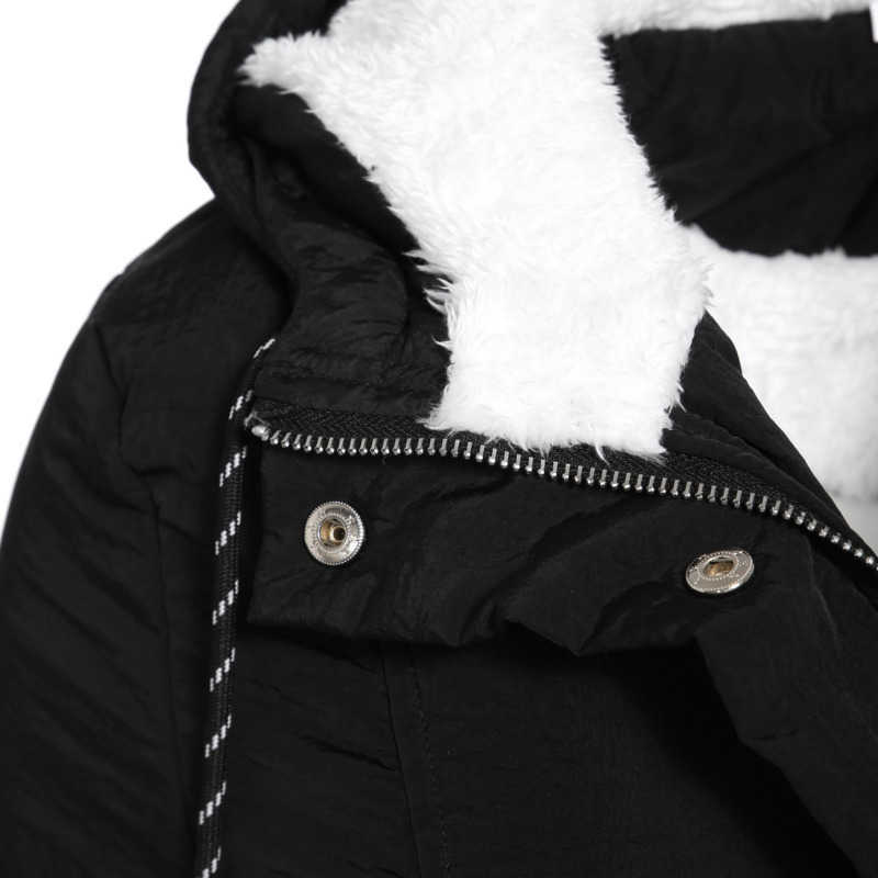 Winter Parkas Coat Thick Hooded Women Jacket Cotton Warm Female Windproof Outerwear Zipper Pocket Drawstring Overcoats 211018