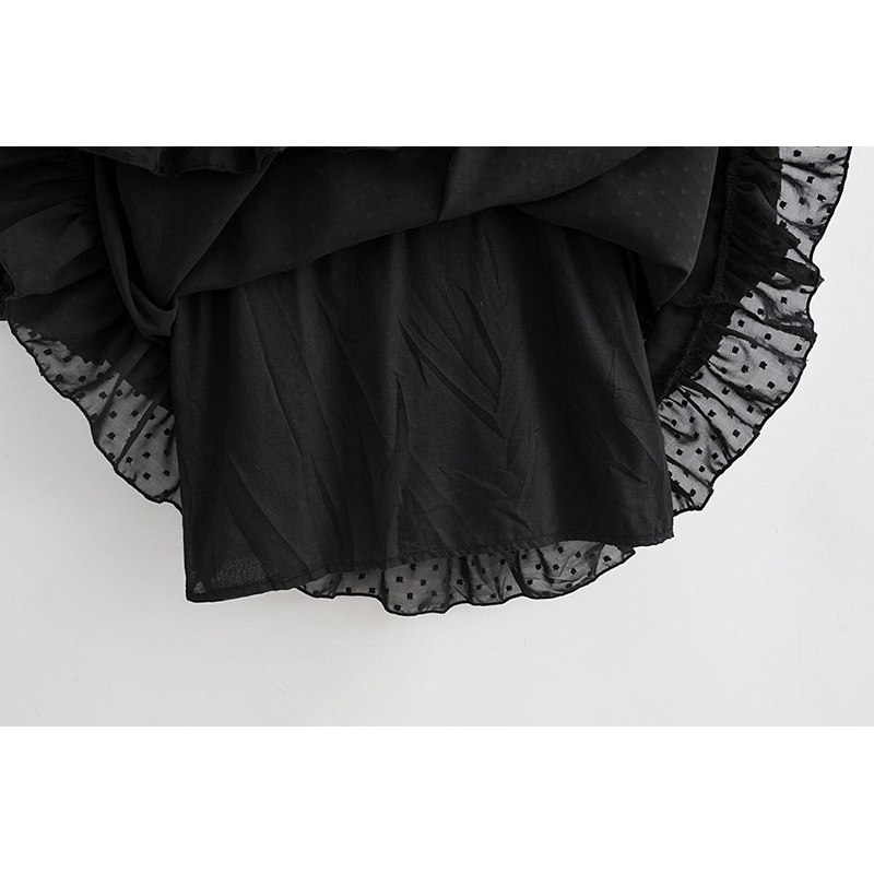 Sexy Hollow Out Mini Embroidery Dresses Two Piece Set Solid Long Sleeve Elastic Waist Pleated Dress Party Female Ruffles Vestido 210515