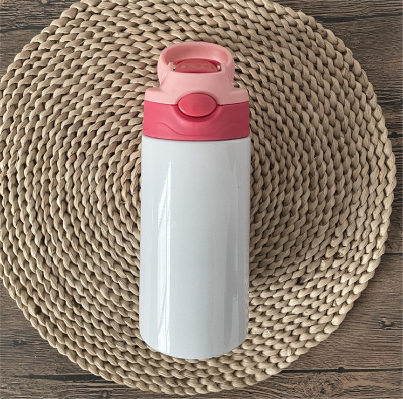 12oz Sippy Cup 350ml sublimation Children Water Bottle with straw lid Portable Stainless Steel Drinking tumbler for kids Free shipping