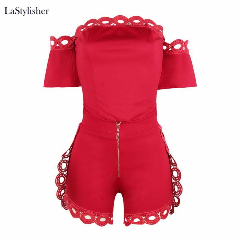 Two Piece Dress LaStylisher Off Shoulder Ladies Suit Clothes Top Shorts Women 2 Sets Plus Size Sexy Lace Summer Clothing Set