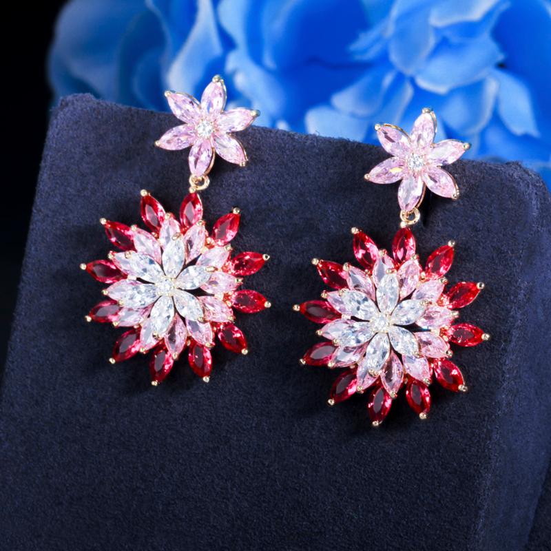 Dangle & Chandelier ThreeGraces Exquisite Flower Shape Red Cubic Zirconia Silver Color Long Earrings For Women Summer Party Jewelry ER657
Dangle & Chandelier ThreeGraces Exquisite Flower Shape Red Cubic Zirconia Silver Color Long Earrings For Women Summer Party Jewelry ER657