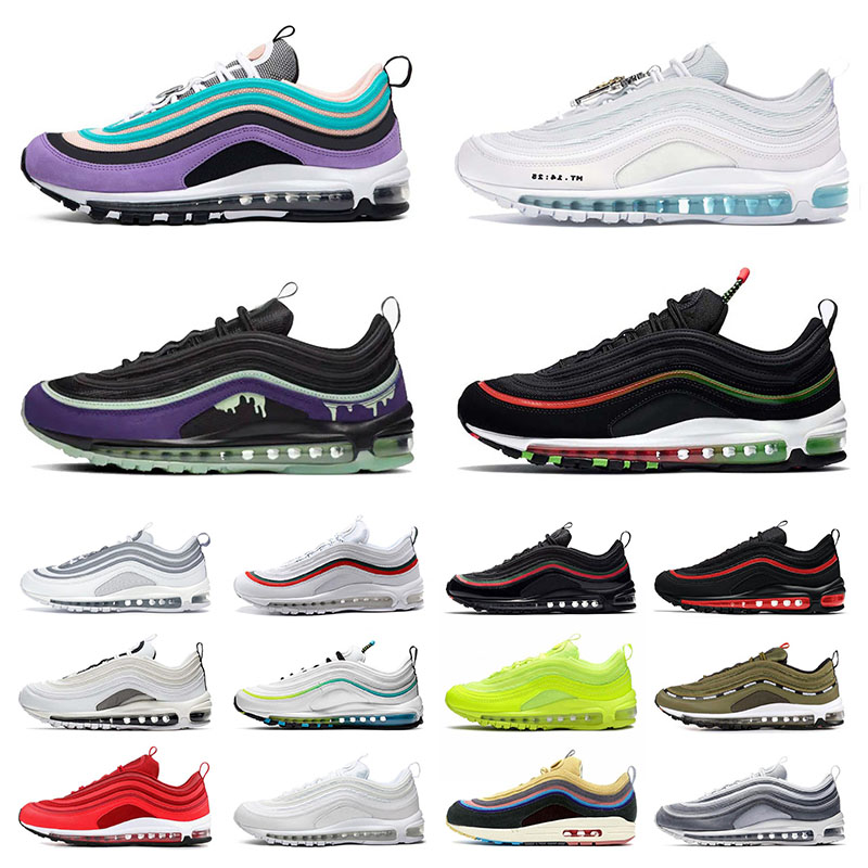 2021 Top Quality Trainers Running 97s Shoes Sneakers Athletic Sports Sean Wotherspoon All Black White Have Good day Purple Bred MSCHF x
2021 Top Quality Trainers Running 97s Shoes Sneakers Athletic Sports Sean Wotherspoon All Black White Have Good day Purple Bred MSCHF x