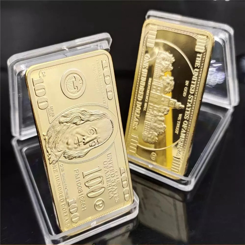 24k Gold Bar USA 100 Dollar 44*28*3 mm Square Metal Badge Crafts Collection Commemorative Coin Bullion Mexico
24k Gold Bar USA 100 Dollar 44*28*3 mm Square Metal Badge Crafts Collection Commemorative Coin Bullion Mexico