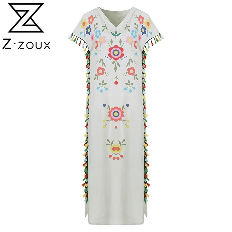 Women Dress Plus Size Sexy Flowers Bohemian es For Tassel Patchwork Long Woman Spring Summer 210513