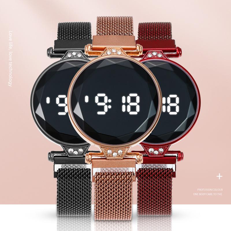 Wristwatches 2021 Fashion Touch Screen Led Digital Watches Women Magnetic Buckle Electronic Watch Clock Relogio Feminino, Slivery;brown
Wristwatches 2021 Fashion Touch Screen Led Digital Watches Women Magnetic Buckle Electronic Watch Clock Relogio Feminino, Slivery;brown