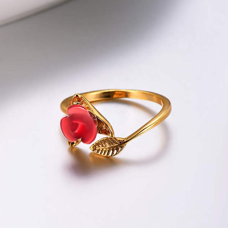 Wedding Rings Adjustable For Women Delicate Blooming Red Rose Light Yellow Gold Color Finger Ring Gift Fashion Jewelry KAR297, Slivery;golden
Wedding Rings Adjustable For Women Delicate Blooming Red Rose Light Yellow Gold Color Finger Ring Gift Fashion Jewelry KAR297, Slivery;golden