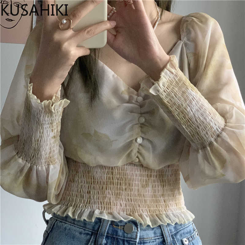 KUSAHIKI Vintage Tie Dye Blouse Women Square Collar Puff Sleeve Shirt Spring Slim Waist Short Blusas Feminimos 6G256 210602, Yellow
KUSAHIKI Vintage Tie Dye Blouse Women Square Collar Puff Sleeve Shirt Spring Slim Waist Short Blusas Feminimos 6G256 210602, Yellow