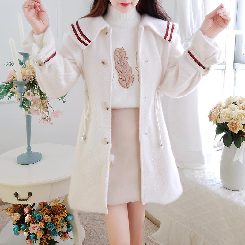 Women' Wool & Blends 2021 Autumn Winter High Quality Coat Women Hit Color Sweet Doll Collar Woolen Outerwear Fashion OL, Picture color
Women' Wool & Blends 2021 Autumn Winter High Quality Coat Women Hit Color Sweet Doll Collar Woolen Outerwear Fashion OL, Picture color