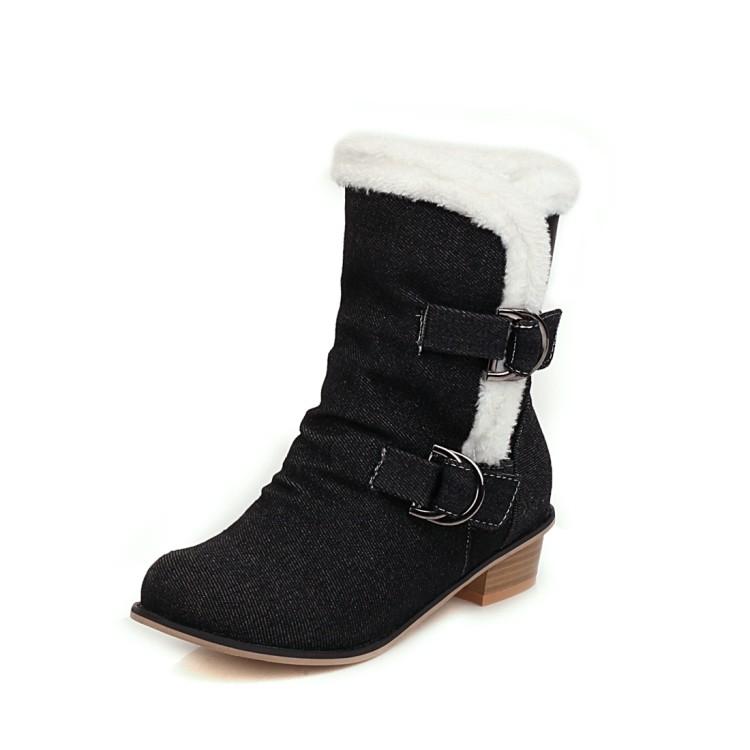 Boots Foreign Trade Large 46 47 48 Women's Small 31 32 33 Versatile Medium Heel Thick Winter Womens Snow