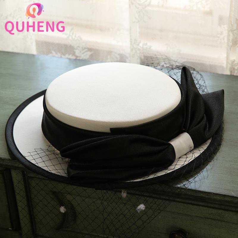 Stingy Brim Hats QUHENG Ladies Elegant Retro Black And White Bow Gauze Net Yarn Top Hat Satin Flat Dress Bridal Z152, Blue;gray
Stingy Brim Hats QUHENG Ladies Elegant Retro Black And White Bow Gauze Net Yarn Top Hat Satin Flat Dress Bridal Z152, Blue;gray